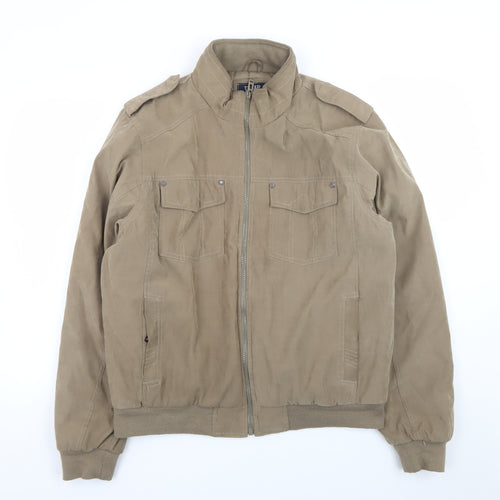 Tweed River Men's Brown XL Bomber Jacket Polyester Casual