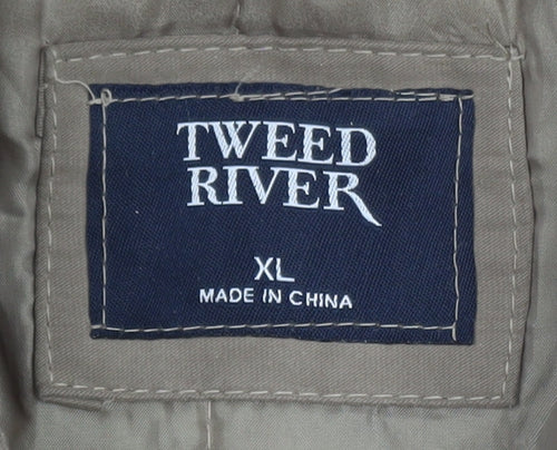 Tweed River Men's Brown XL Bomber Jacket Polyester Casual