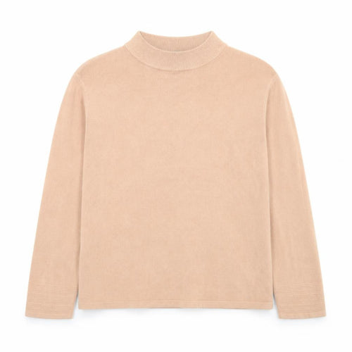 Marks and Spencer Women Beige Mock Neck Acrylic Jumper Size 16