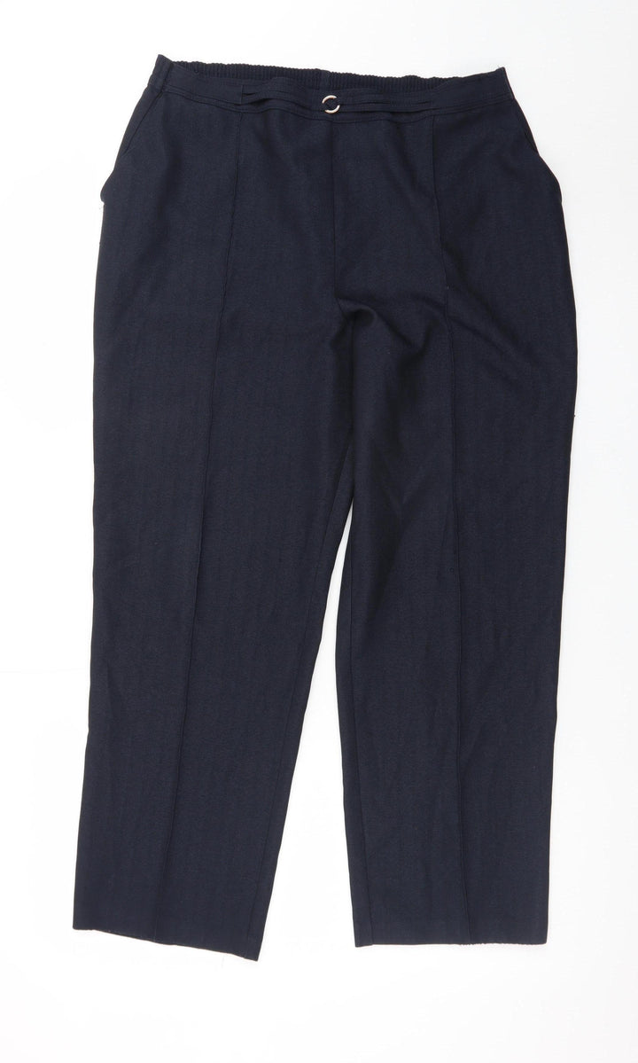 Marks and Spencer Women's Blue Size 14 Short Straight Trousers