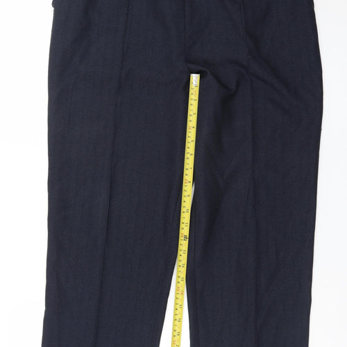 Marks and Spencer Women's Blue Size 14 Short Straight Trousers