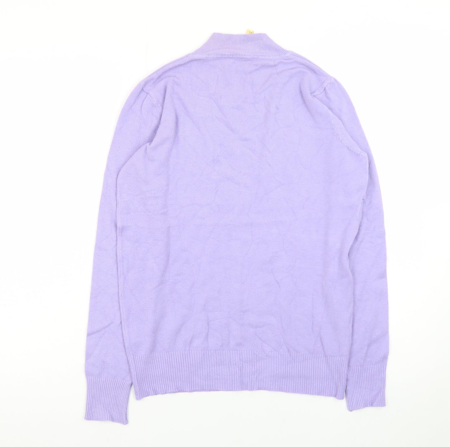 Emily Stacy Women Purple Mock Neck Pullover Jumper XL