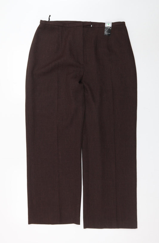 Dunnes Stores Women Brown Size 16 Straight Leg Trousers