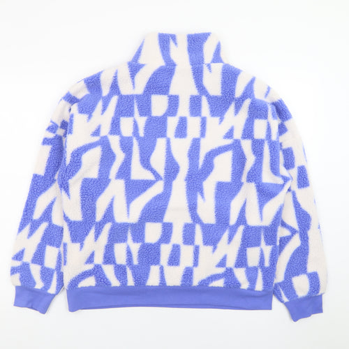 Dunnes Stores Womens Blue White Fleece Pullover Sweatshirt Small