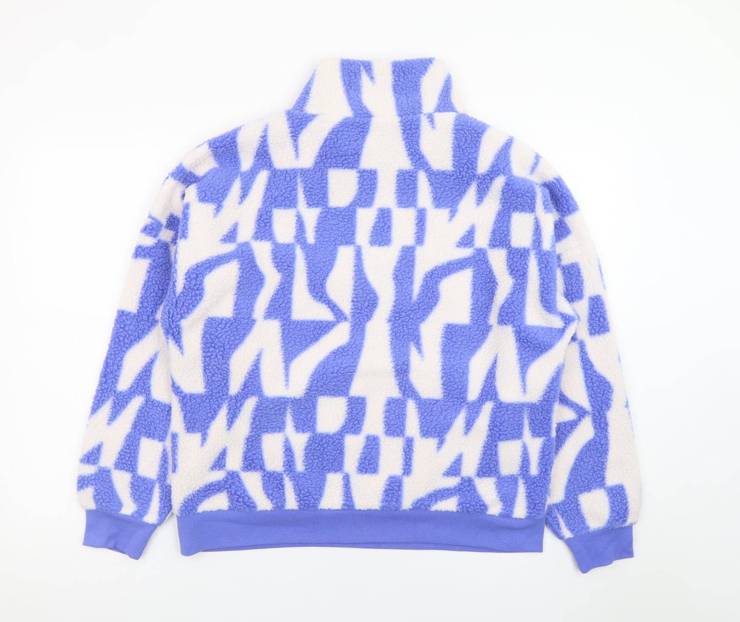 Dunnes Stores Womens Blue White Fleece Pullover Sweatshirt Small