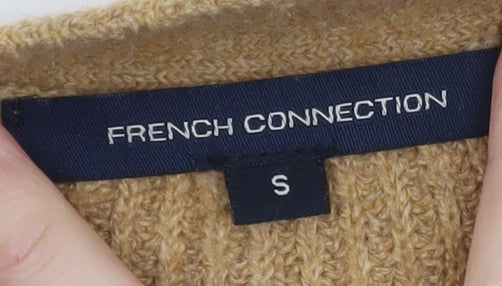 French Connection Women's Beige Wool Blend V-Neck Cardigan Size S
