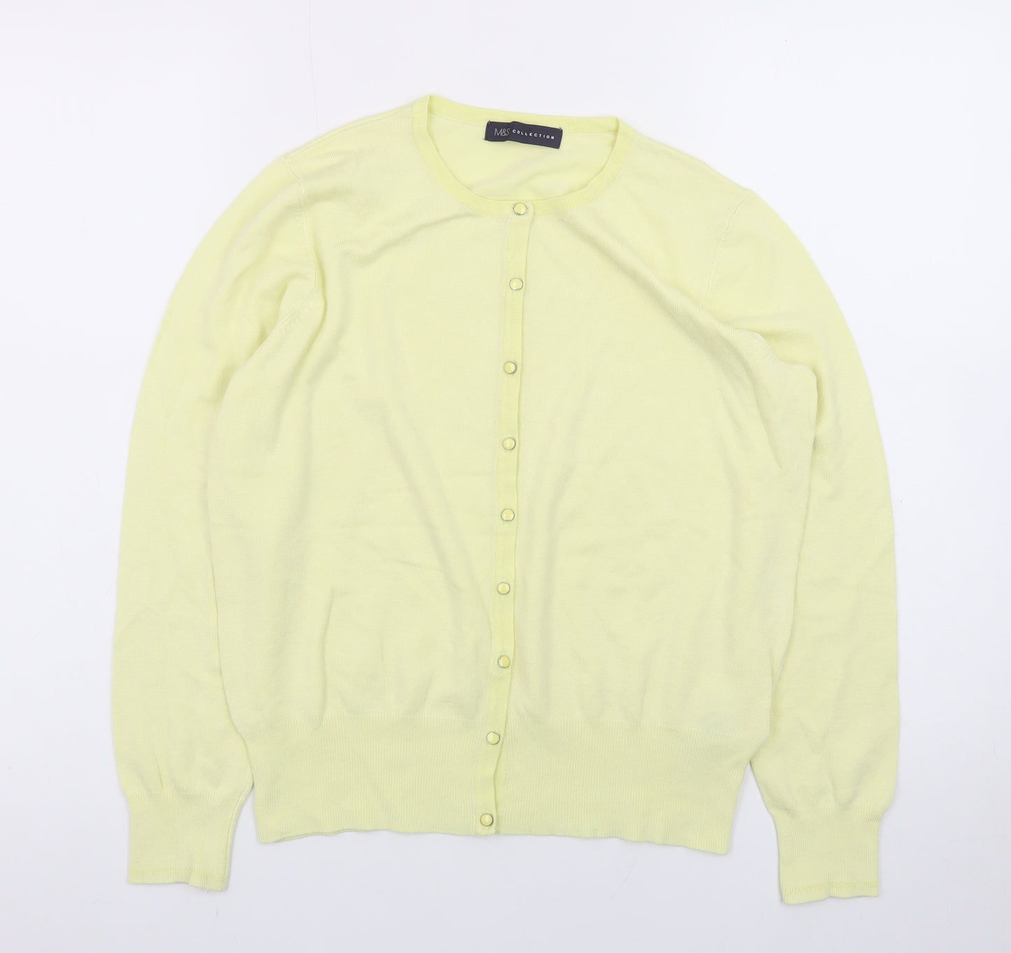 Marks and Spencer Womens Yellow Long Sleeve Cardigan Size 14