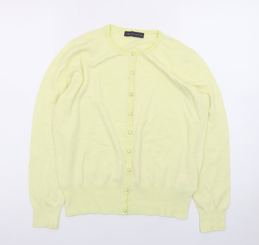 Marks and Spencer Womens Yellow Long Sleeve Cardigan Size 14