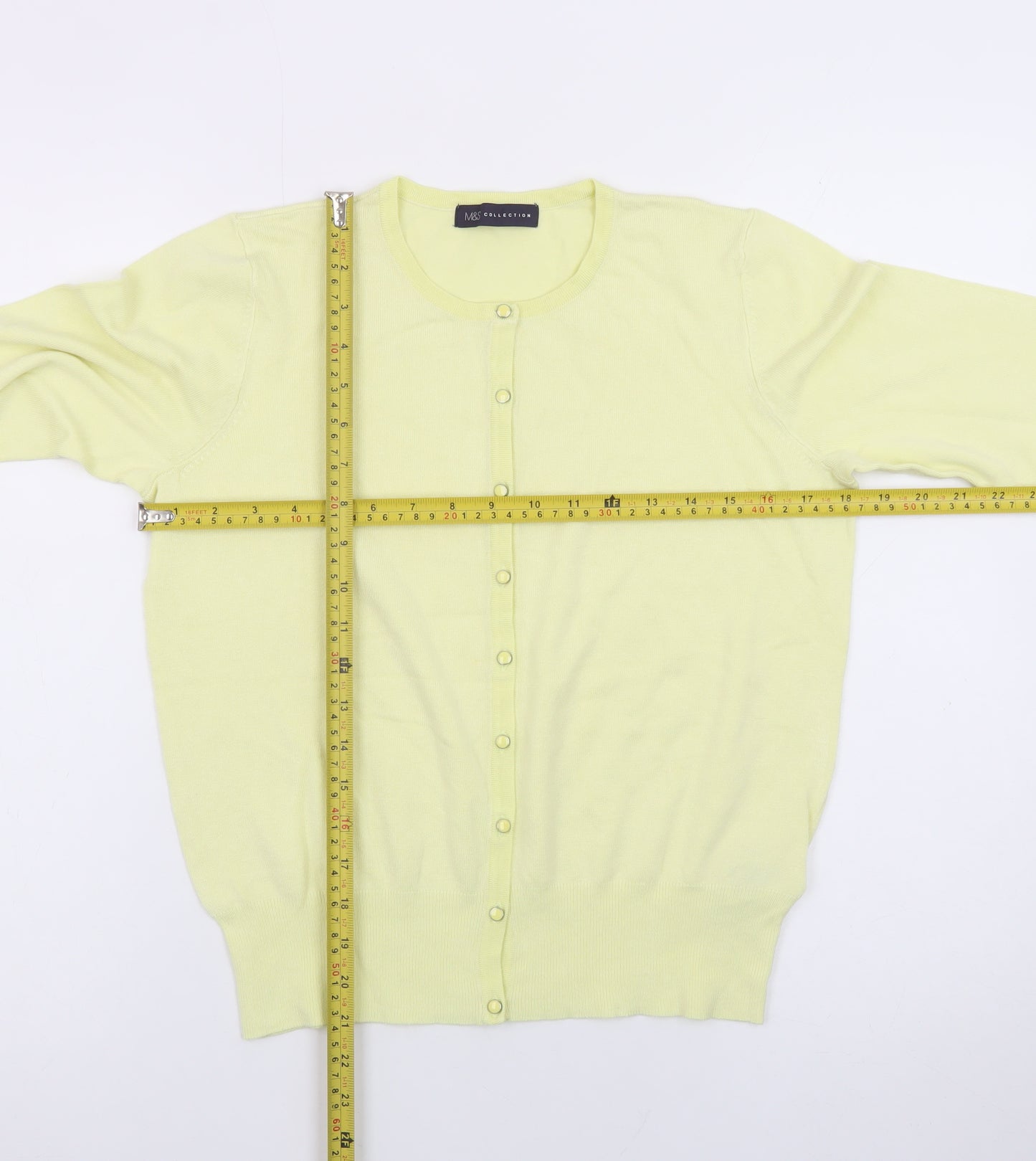 Marks and Spencer Womens Yellow Long Sleeve Cardigan Size 14