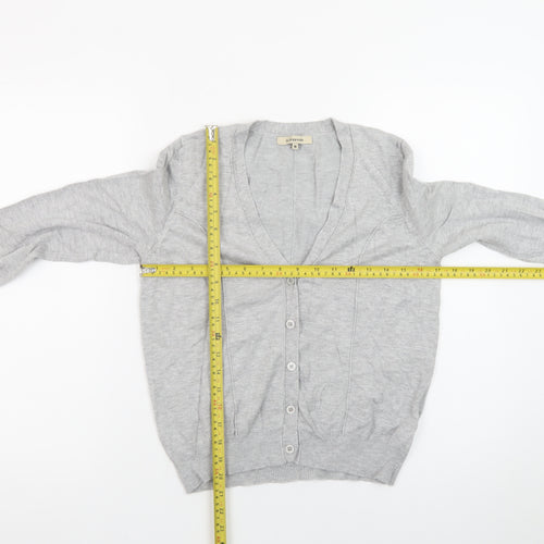 La Leggenda Womens Grey Cardigan V-Neck Knit Jumper M