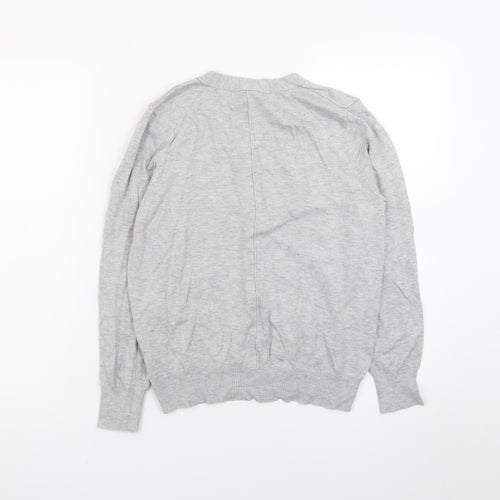 La Leggenda Womens Grey Cardigan V-Neck Knit Jumper M