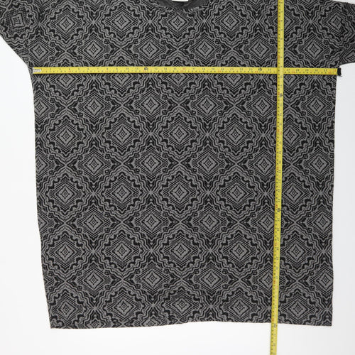 Masai Women Black 2XL Geometric Shift Dress Jersey Plus Size