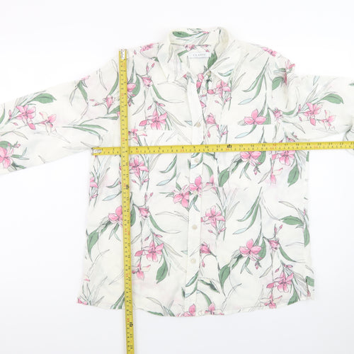 Marks and Spencer Women's Multicoloured Floral Cotton Button-Up Shirt Size 10