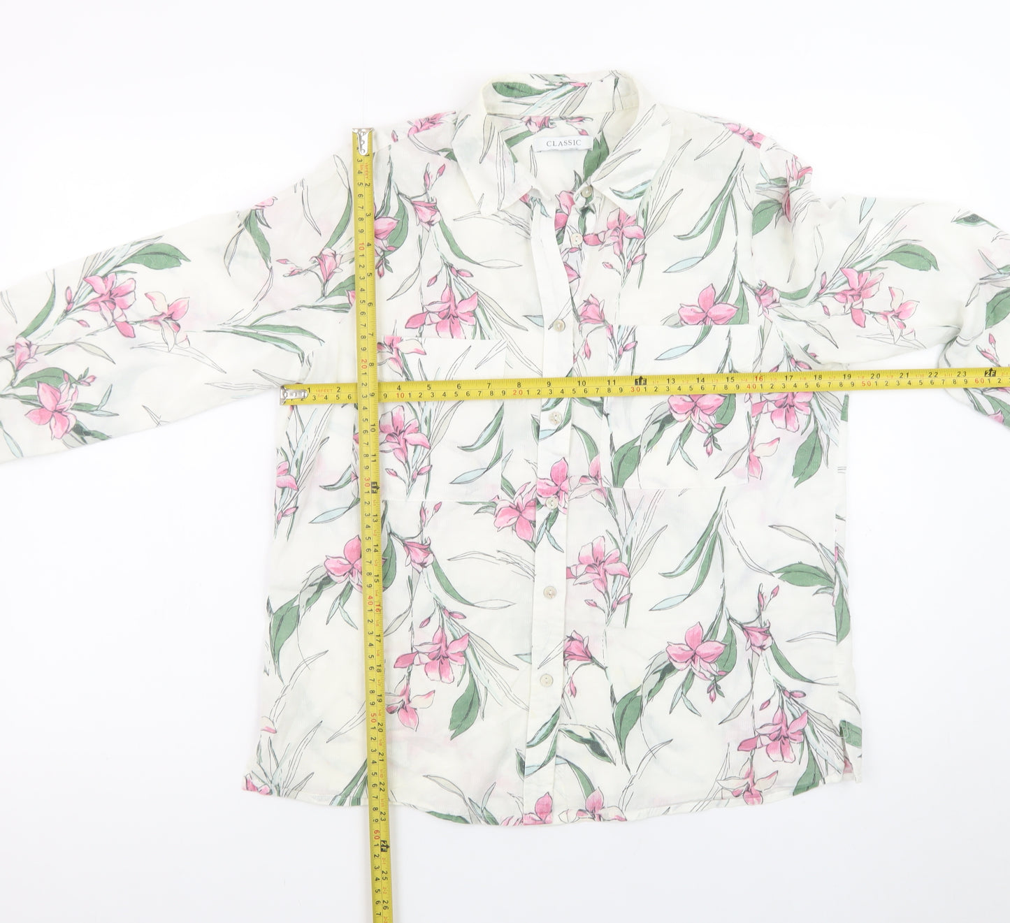 Marks and Spencer Women's Multicoloured Floral Cotton Button-Up Shirt Size 10