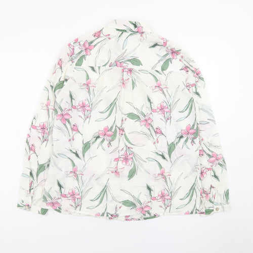 Marks and Spencer Women's Multicoloured Floral Cotton Button-Up Shirt Size 10