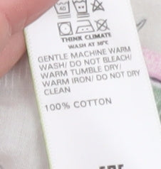Marks and Spencer Women's Multicoloured Floral Cotton Button-Up Shirt Size 10