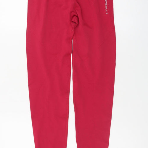 Powercut Women Red High Waist Ankle Length Leggings XL Seamless Fit