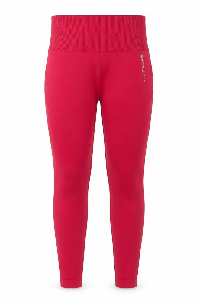 Powercut Women Red High Waist Ankle Length Leggings XL Seamless Fit