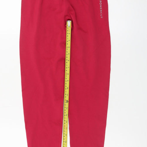 Powercut Women Red High Waist Ankle Length Leggings XL Seamless Fit