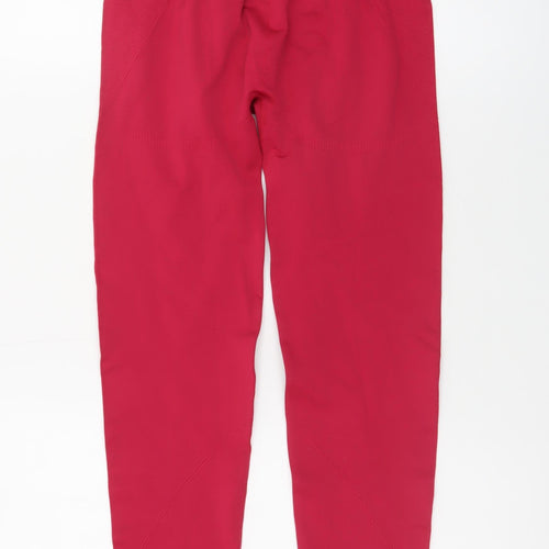 Powercut Women Red High Waist Ankle Length Leggings XL Seamless Fit