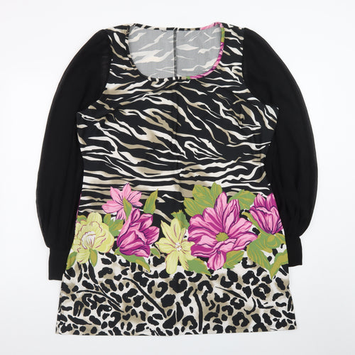 Debenhams Women’s Multicoloured Size 18 Shift Dress with Long Puff Sleeves