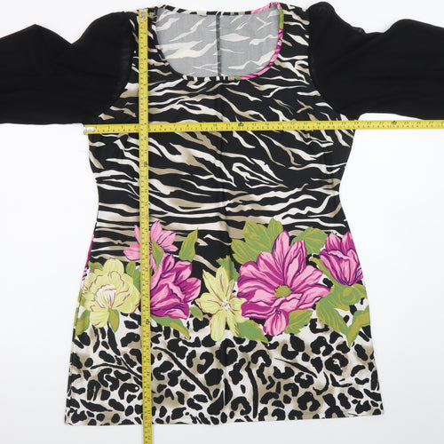 Debenhams Women’s Multicoloured Size 18 Shift Dress with Long Puff Sleeves