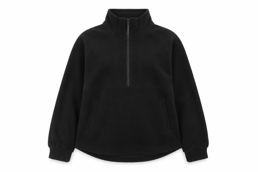 Front view of Regatta Great Outdoors Women's Black Fleece 1/2 Zip Pullover UK 12