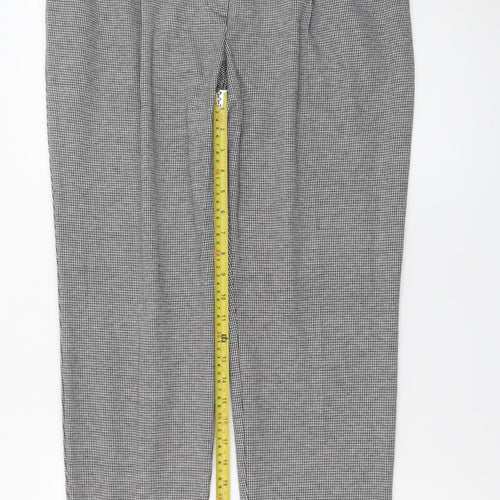 Atmosphere Women's Grey Houndstooth Tapered Trousers Size 14