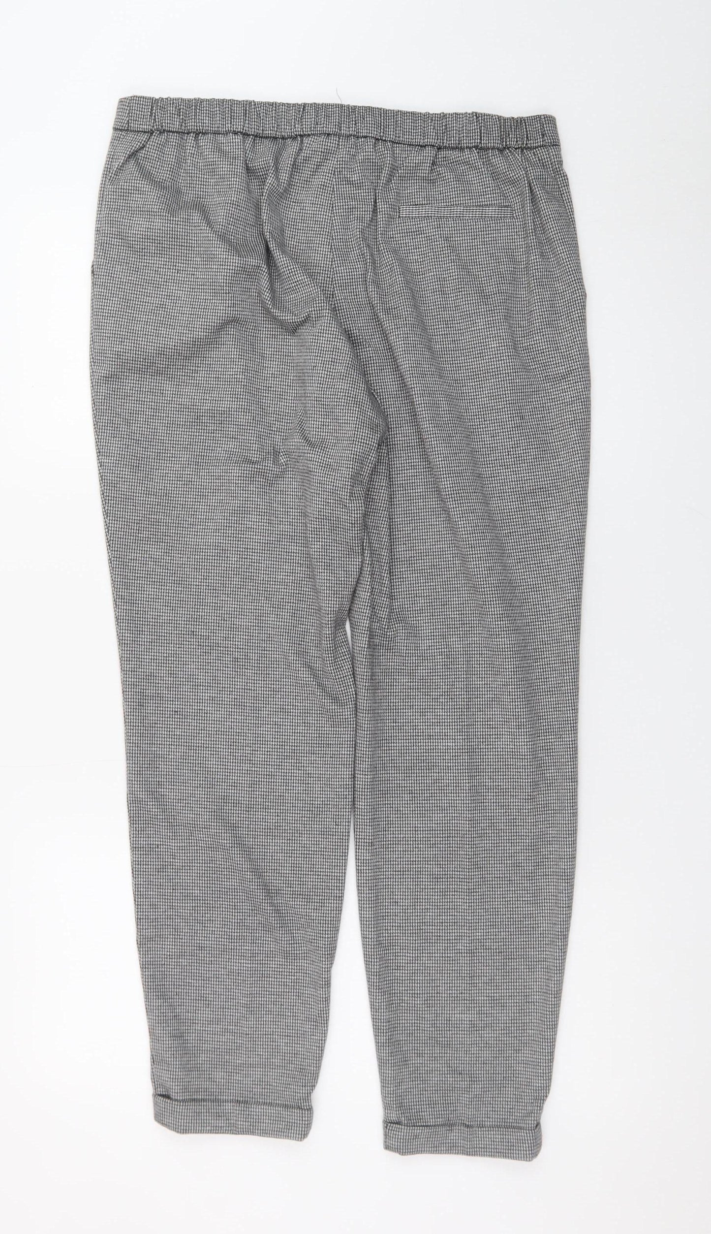 Atmosphere Women's Grey Houndstooth Tapered Trousers Size 14