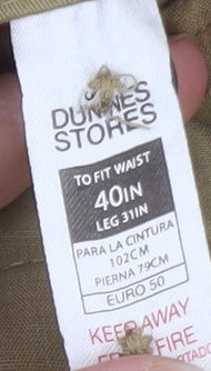 Dunnes Stores Men's Beige Chino Trousers 40in Waist 31in Leg Classic Fit