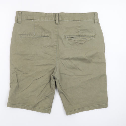 Topman Men's Green Stretch Chino Shorts W30 Slim Fit