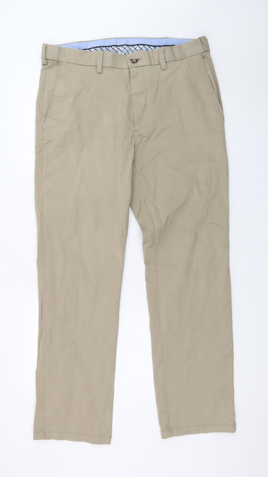 Dunnes Stores Men's Beige Chino Trousers 34W 31L Regular Fit