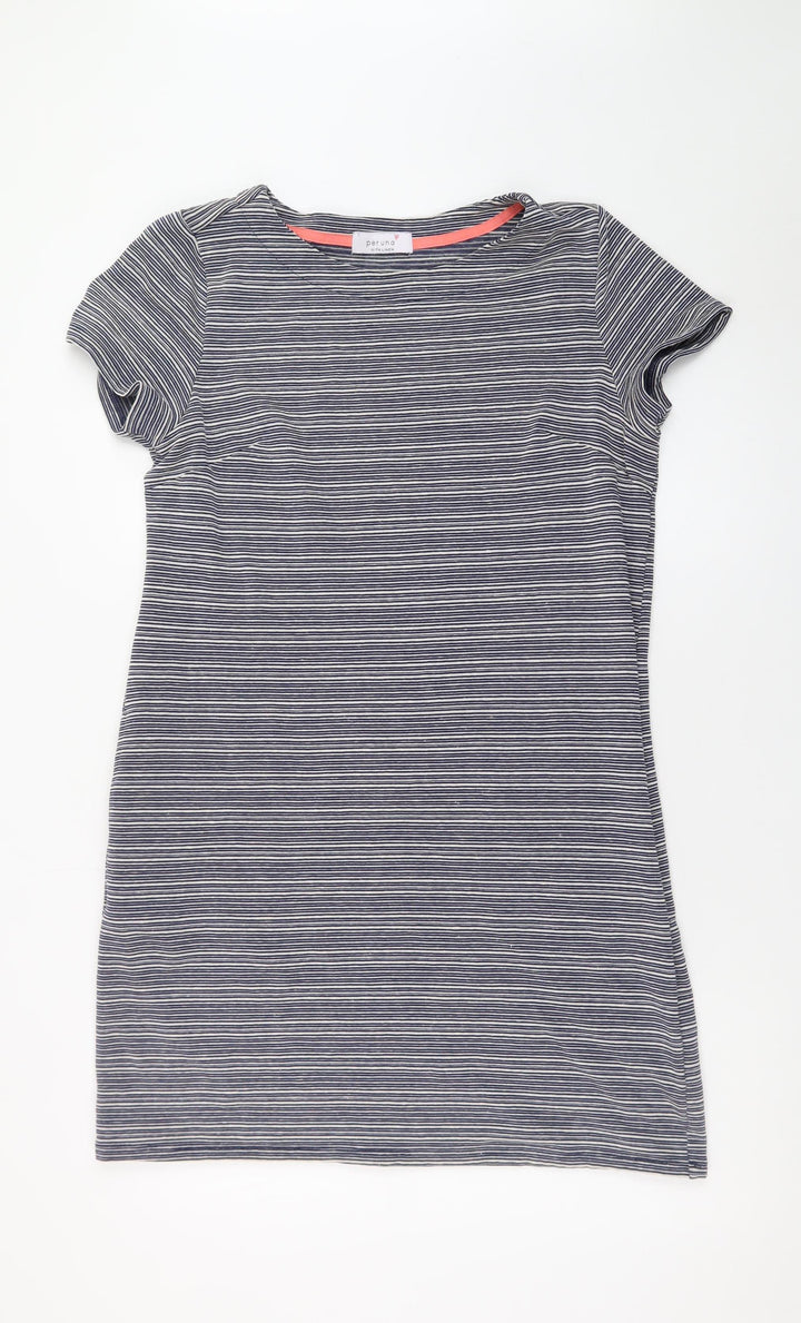 Marks and Spencer Women Blue Stripe T-Shirt Dress Size 14
