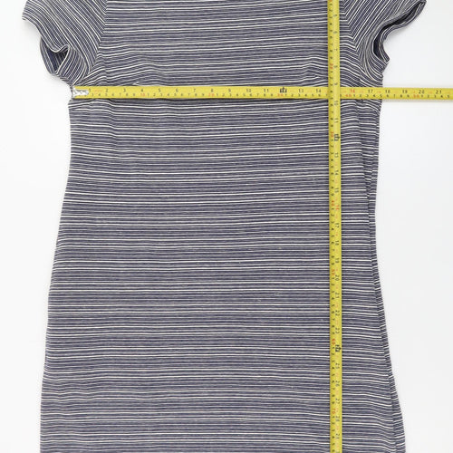 Marks and Spencer Women Blue Stripe T-Shirt Dress Size 14
