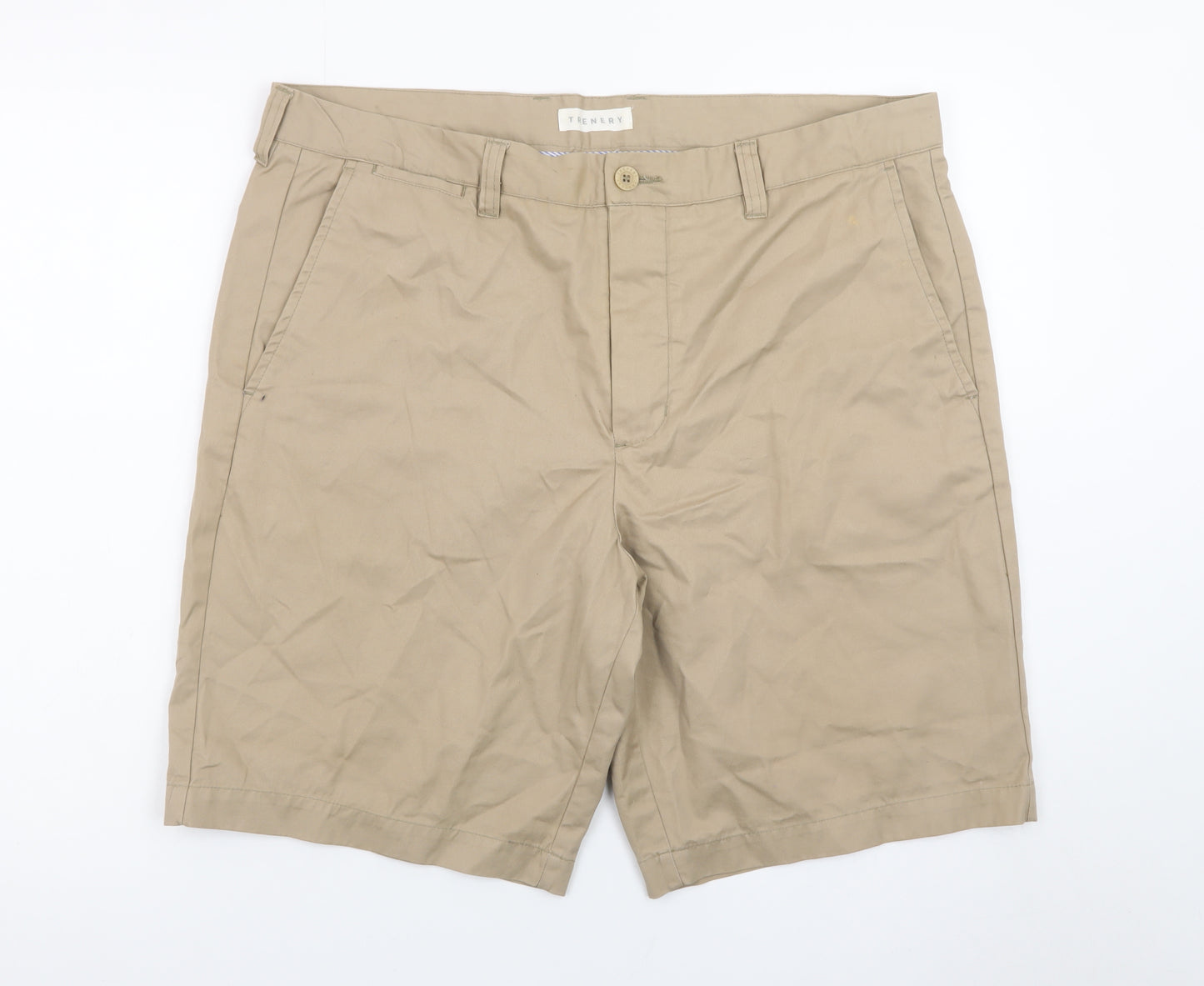 Trenery Men's Beige 38 Chino Shorts Cotton Regular Fit