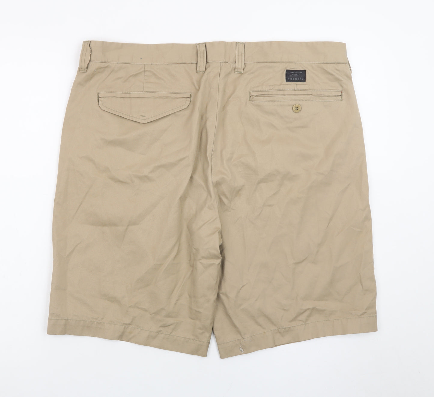 Trenery Men's Beige 38 Chino Shorts Cotton Regular Fit