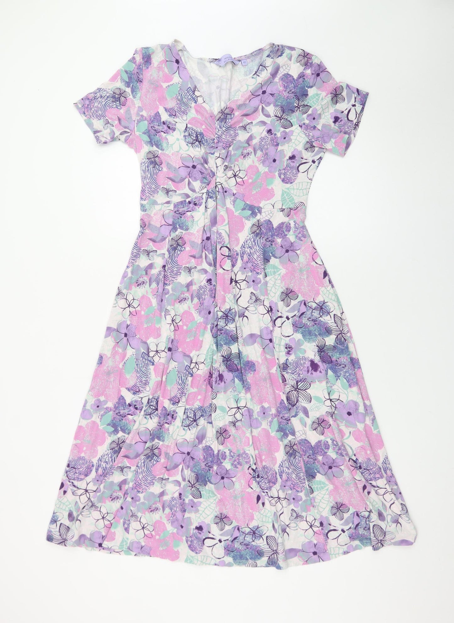 Honor Millburn Women’s Multicoloured Floral A-Line Jersey Dress Size 12