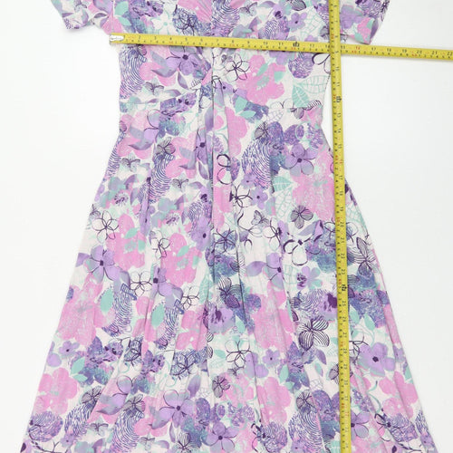Honor Millburn Women’s Multicoloured Floral A-Line Jersey Dress Size 12