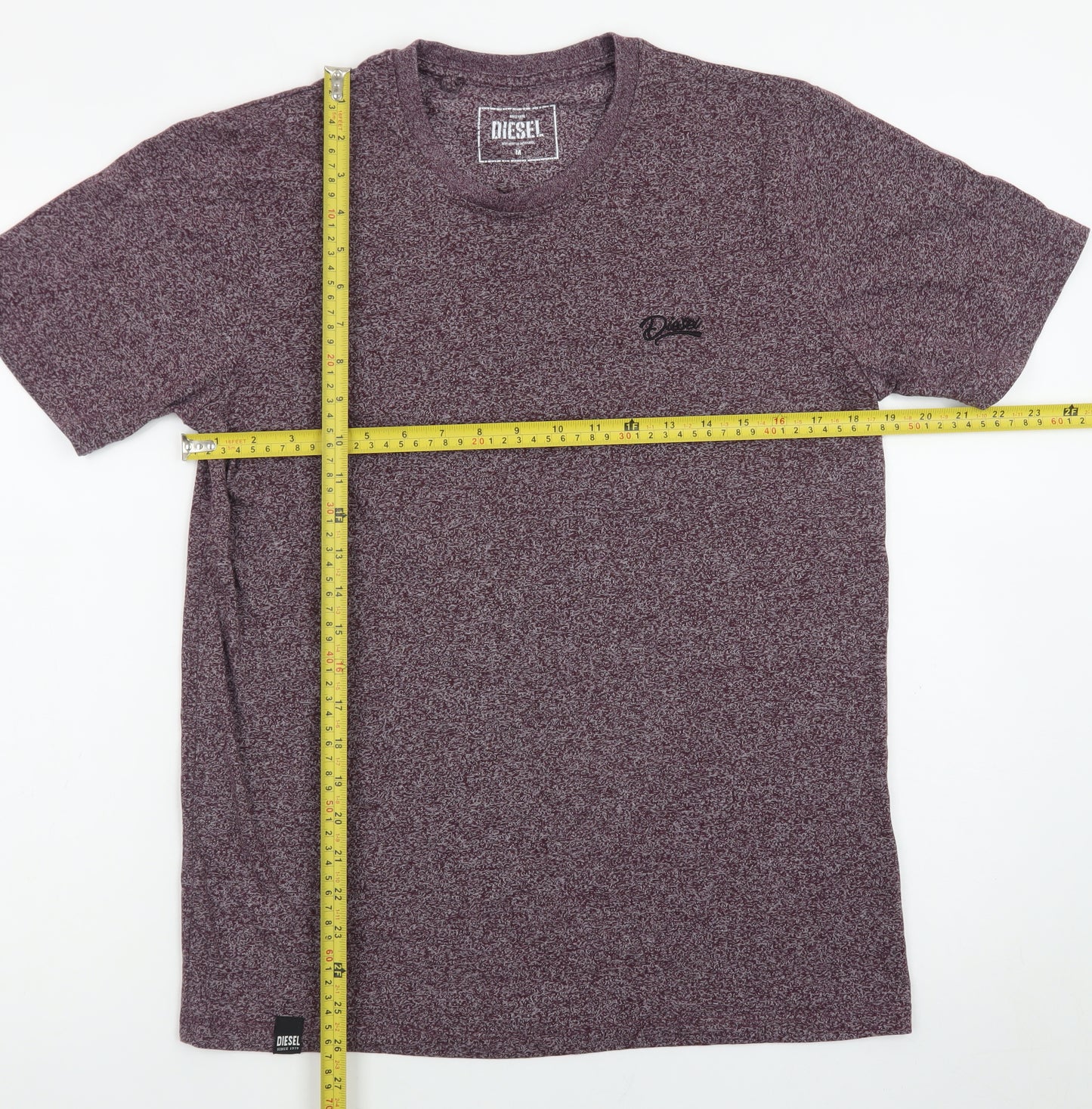 Diesel Men's Purple Short Sleeve Crew Neck Cotton Blend T-Shirt Size M