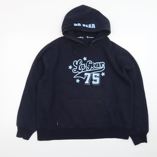LA Gear Men's Blue Pullover Hoodie XL Graphic Logo Sportswear