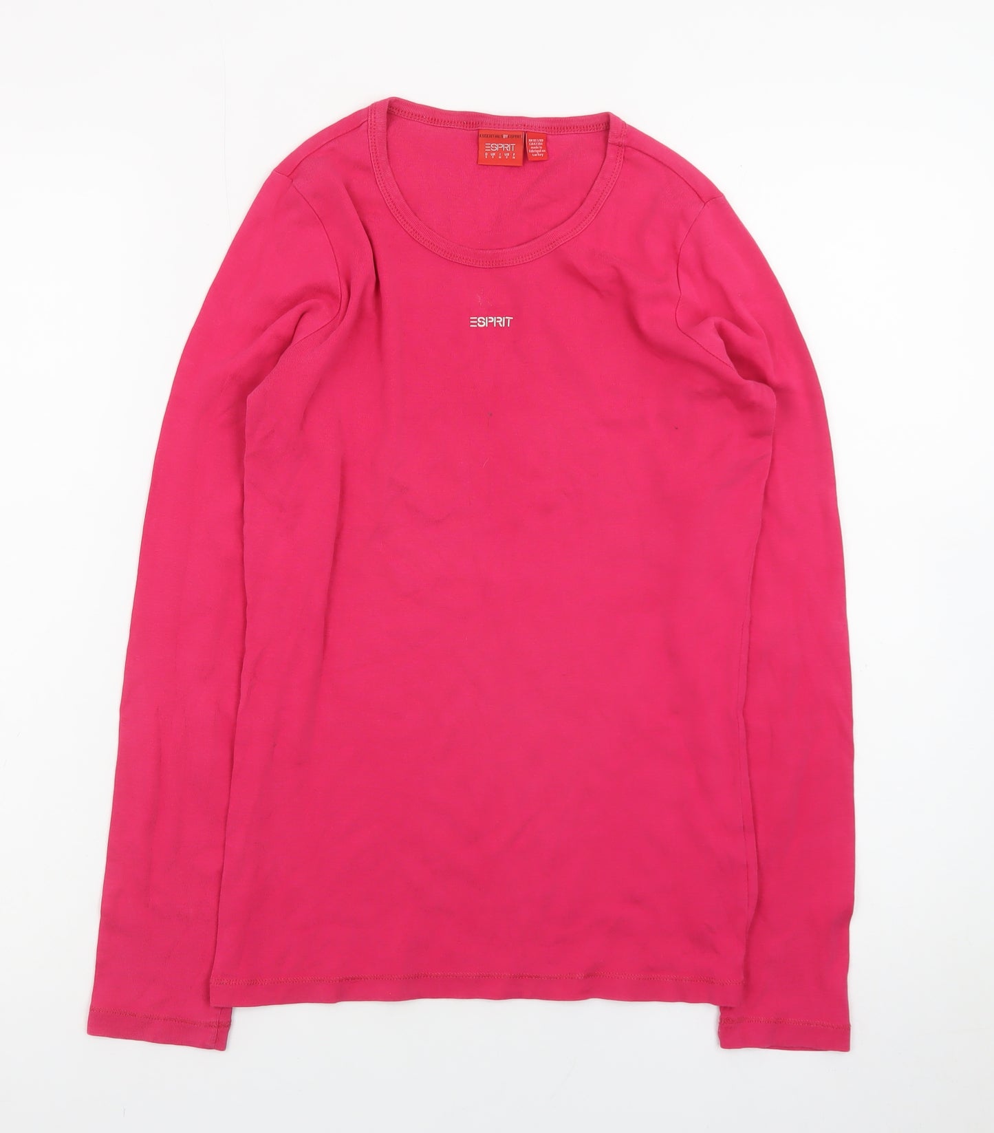 Esprit Women’s Pink Long Sleeve Cotton Basic T-Shirt Size S