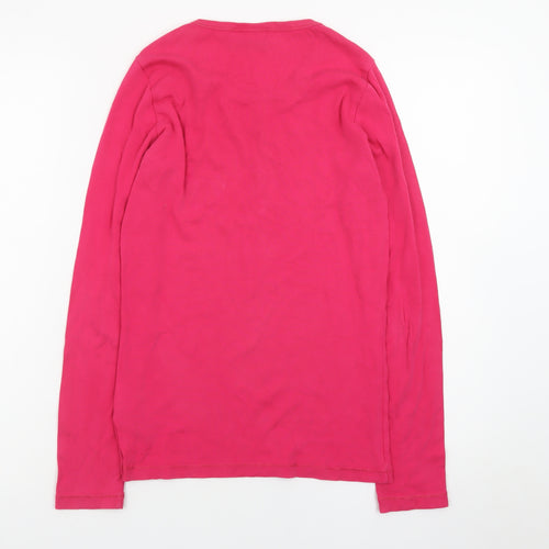 Esprit Women’s Pink Long Sleeve Cotton Basic T-Shirt Size S