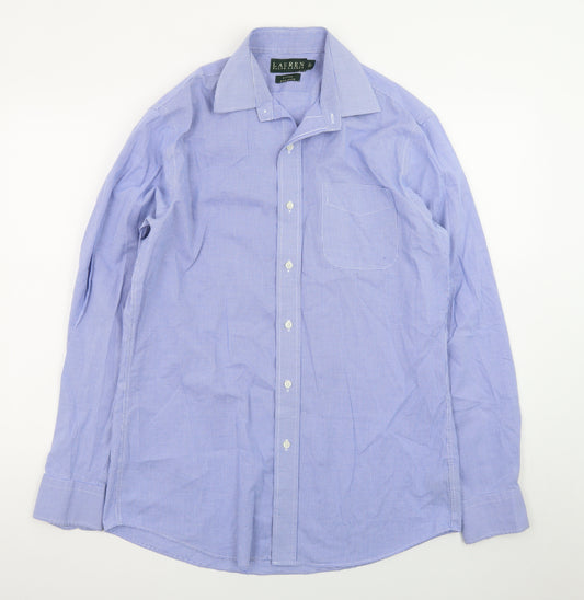 Lauren Ralph Lauren Men's Blue Fitted Non-Iron Cotton Dress Shirt 15.5 39