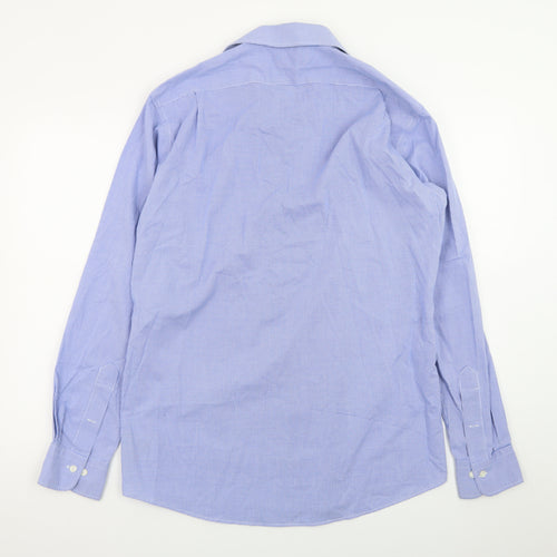 Lauren Ralph Lauren Men's Blue Fitted Non-Iron Cotton Dress Shirt 15.5 39