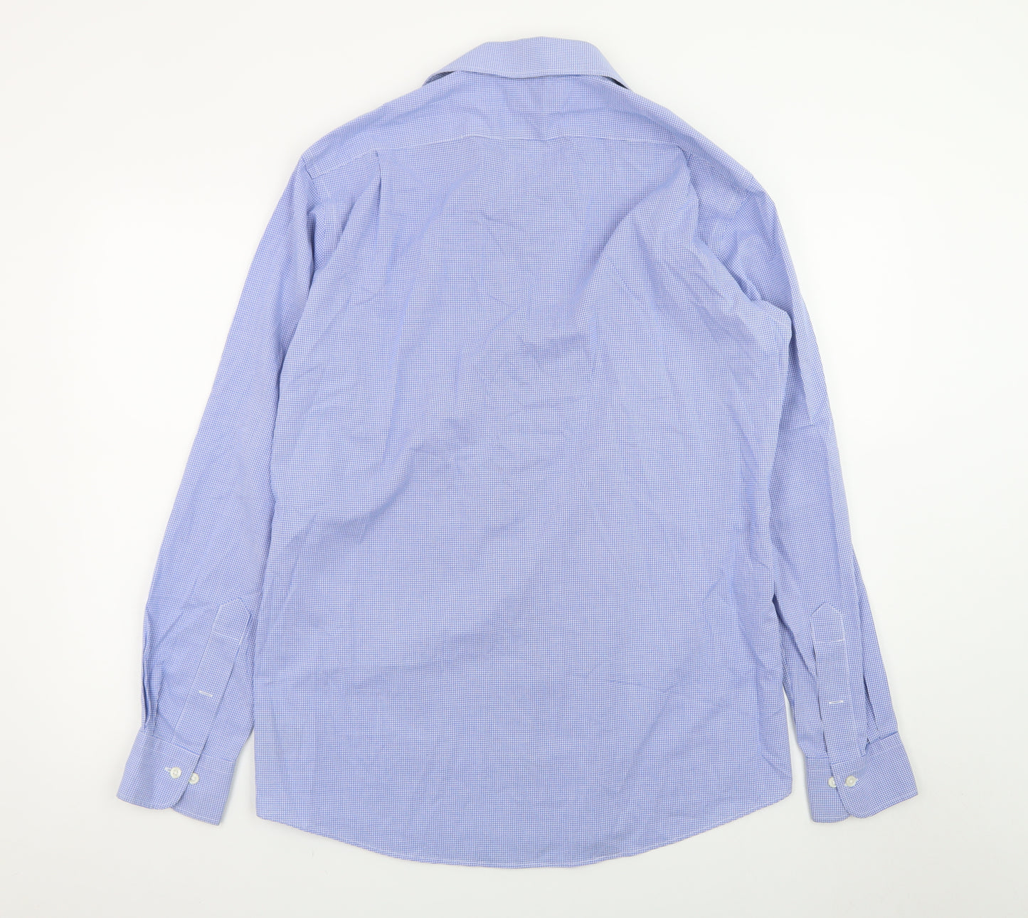 Lauren Ralph Lauren Men's Blue Fitted Non-Iron Cotton Dress Shirt 15.5 39
