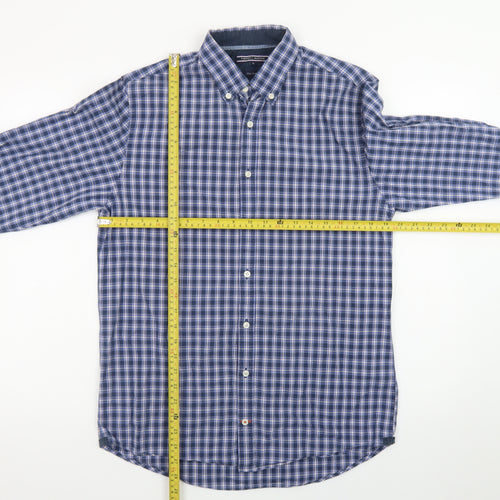 Tommy Hilfiger Men's Blue Check Button-Down Long Sleeve Shirt M