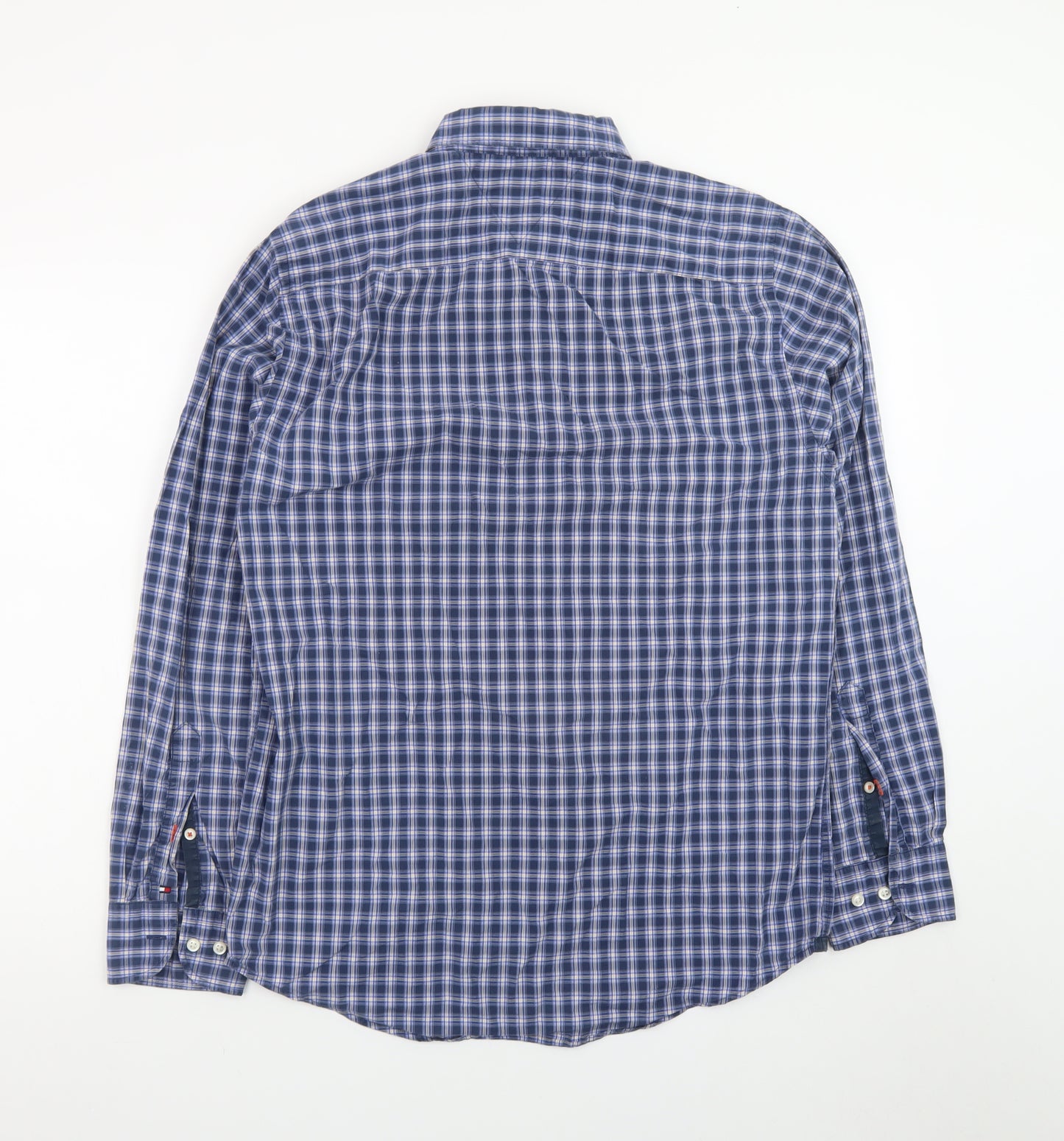 Tommy Hilfiger Men's Blue Check Button-Down Long Sleeve Shirt M