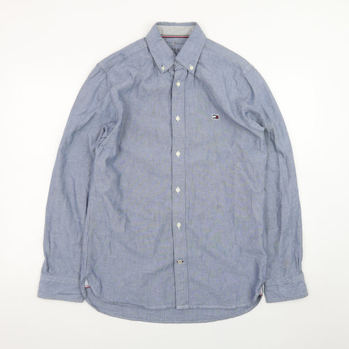 Tommy Hilfiger Men's Blue Oxford Cotton Button-Down Shirt S