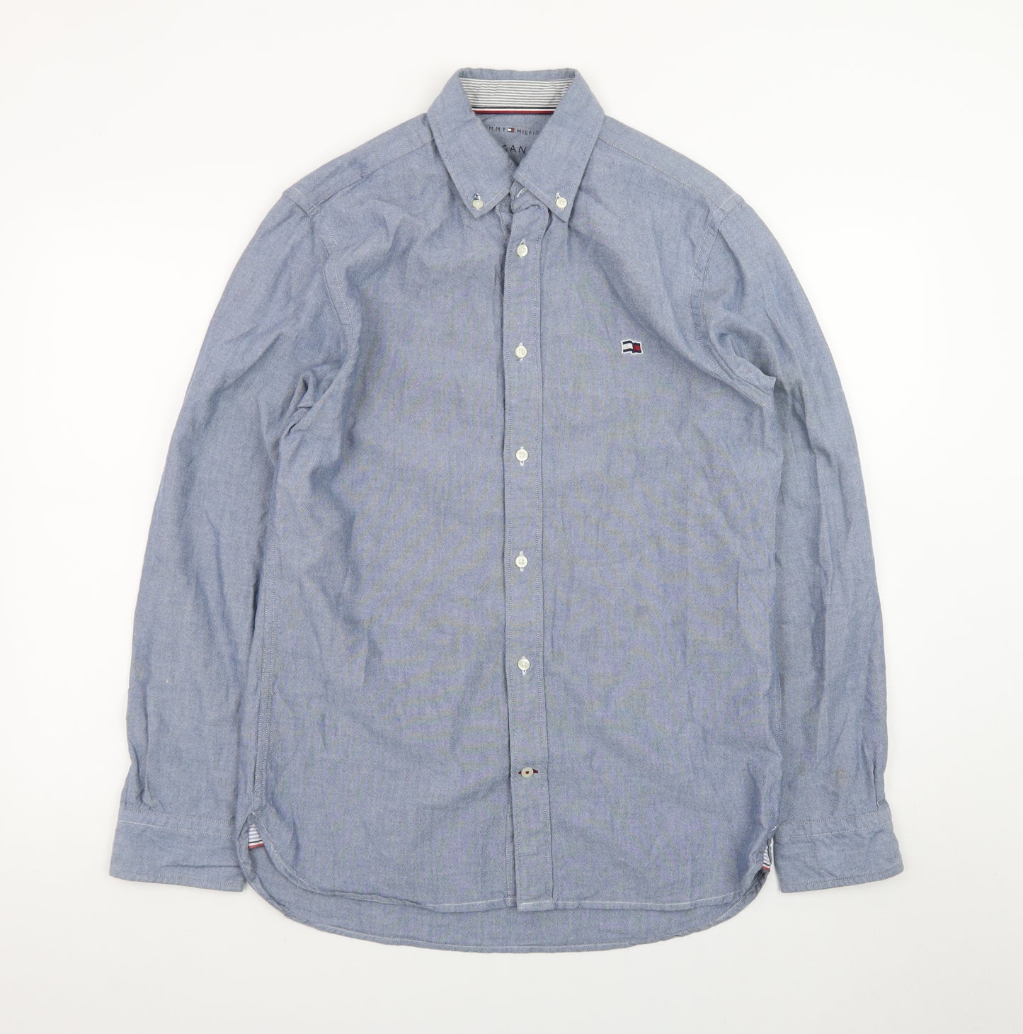 Tommy Hilfiger Men's Blue Oxford Cotton Button-Down Shirt S