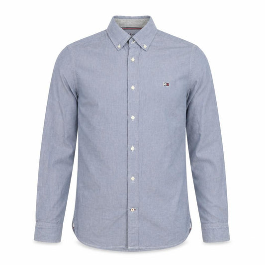 Front view of Tommy Hilfiger Men's Blue Oxford Cotton Button-Down Shirt S